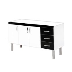 ARMÁRIO TÓQUIO 144,2CM PRETO 539415 A.J.RORATO - Rabelo Materiais Para Construção