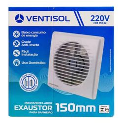 EXAUSTOR PARA BANHEIRO EXB 150MM 20W 220V BRANCO E... - Rabelo Materiais Para Construção
