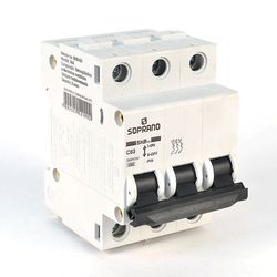 DISJUNTOR DIN TRIPOLAR 3P 63A SHB-GII SOPRANO - Rabelo Materiais Para Construção