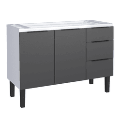 GABINETE AÇO JÚPITER 3 GAVETAS 117CM PRETO P101710... - Rabelo Materiais Para Construção