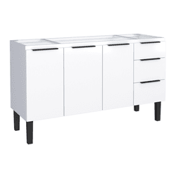 GABINETE AÇO JÚPITER 3 GAVETAS 144CM BRANCO P10162... - Rabelo Materiais Para Construção