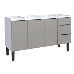 GABINETE AÇO JÚPITER 3 GAVETAS 144CM CINZA P101882... - Rabelo Materiais Para Construção