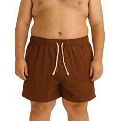 Bermuda Linho Premiun Masculina Marrom Plus Size -... - Atacado da Moda