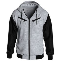 Jaqueta De Moletom 3 Ziper Cinza Masculina - JQCIN... - Atacado da Moda