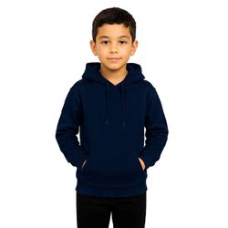 Blusa De Moletom Canguru e Capuz Azul Marinho Infa... - Atacado da Moda