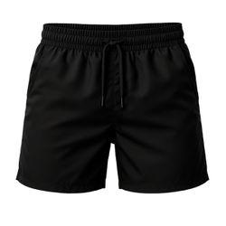 Short Moda Praia Tactel Leve Preto Liso - SLVM.PRE - Atacado da Moda