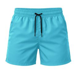 Short Moda Praia Tactel Leve Azul Bebe Liso - SLVM... - Atacado da Moda