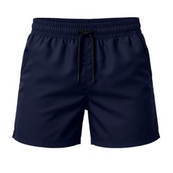 Short Moda Praia Tactel Leve Azul Marinho Liso - S... - Atacado da Moda
