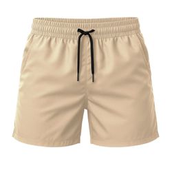 Short Moda Praia Tactel Leve Bege Liso - SLVM.BEG - Atacado da Moda