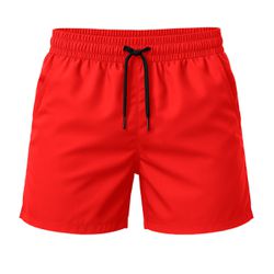 Short Moda Praia Tactel Leve Vermelho Liso - SLVM.... - Atacado da Moda