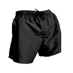 Short Moda Praia Tactel Leve Preto Liso - SLEV-PRE... - Atacado da Moda