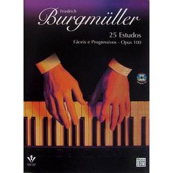 Método Para Piano Burgmuller 25 Estudos Com CD - 3... - RAINHA MUSICAL
