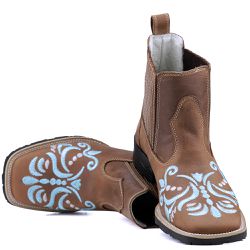 Botina Texana Feminina Fossil Azul - 1052 - Ramon Botas 