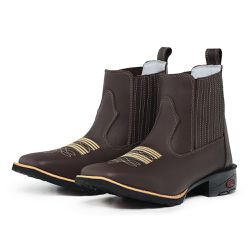 Botina Texana Masculina Café Dourado - 1008 - Ramon Botas 