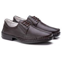 Sapato Comfort Masculino em Couro Café 001SE - Ranster Dropshipping