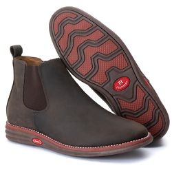 Botina Couro Rústico Café Comfort 1900 - Ranster Dropshipping