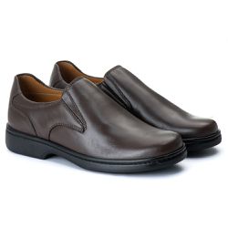 Sapato Comfort Masculino em Couro Café 2005 - Ranster Dropshipping