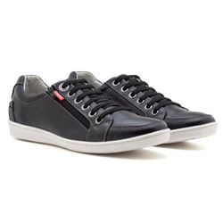 Sapatênis Masculino Couro Preto Comfort 2011 - Ranster Dropshipping