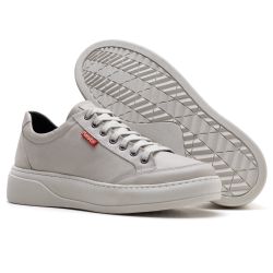 Tênis Couro Masculino Comfort Gelo 3026 - Ranster Dropshipping