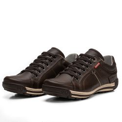 Sapatênis Masculino Couro Tabaco Comfort 3030 - Ranster Dropshipping