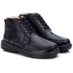 Bota Comfort Masculino em Couro Preto 8003 - Ranster Dropshipping