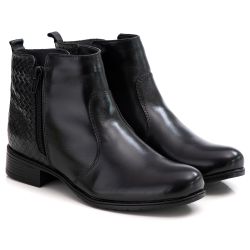 Bota Feminina em Couro Preta F252 - Ranster Dropshipping