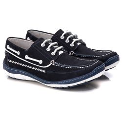Dockside Comfort Masculino em Couro Azul Navy 7500 - Ranster Dropshipping