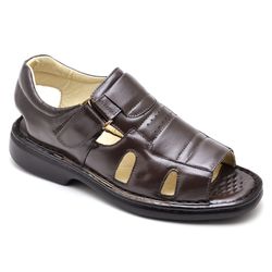 Sandália Comfort Masculino em Couro Café 3600 - Ranster Dropshipping
