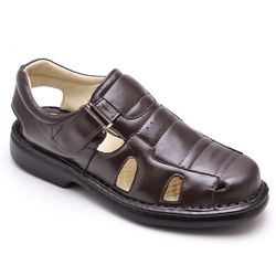 Sandália Comfort Masculino em Couro Café 3601 - Ranster Dropshipping