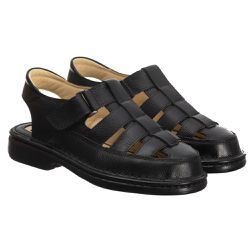 Sandália Comfort Comfort Masculino em Couro Preto ... - Ranster Dropshipping