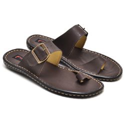 Chinelo Comfort Comfort Masculino em Couro Café 80... - Ranster Dropshipping