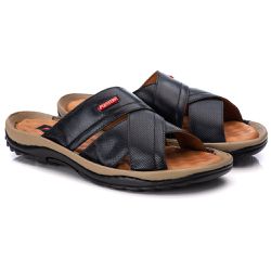 Chinelo Comfort Comfort Masculino em Couro Preto 8... - Ranster Dropshipping