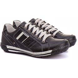 Sapatênis Masculino Couro Preto Comfort 3005 - Ranster Dropshipping