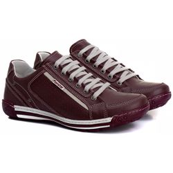 Sapatênis Masculino Couro Bordô Comfort 3006 - Ranster Dropshipping