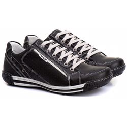 Sapatênis Masculino Couro Preto Comfort 3006 - Ranster Dropshipping