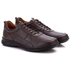 Sapato Comfort Masculino Em Couro Café 031 - Ranster Dropshipping