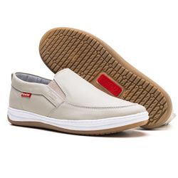 Sapatênis Slip On Masculino Couro Gelo - 1001gelo - Ransterine Calçados Comfort