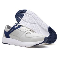 Tênis Sneaker Gel Ransterine Masculino Gelo/Azul C... - Ransterine Calçados Comfort