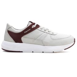 Tênis Sneaker Gel Ransterine Masculino Gelo/Bordo ... - Ransterine Calçados Comfort