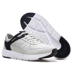 Tênis Sneaker Gel Ransterine Masculino Gelo/Preto ... - Ransterine Calçados Comfort