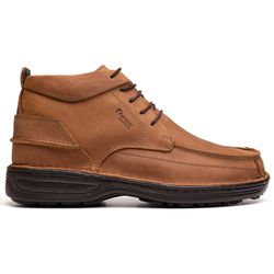 Bota Comfort Masculino Em Couro Castor - RT-8004-C... - Ransterine Calçados Comfort