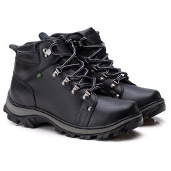 Bota Adventure Ransterine Couro Preta Comfort - 50... - Ransterine Calçados Comfort