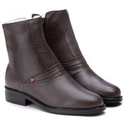 Bota Masculina Em Couro Ransterine Café Comfort - ... - Ransterine Calçados Comfort