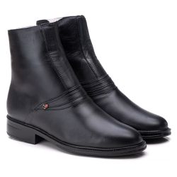 Bota Masculina Ransterine Em Couro Preto Comfort -... - Ransterine Calçados Comfort