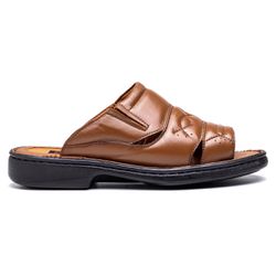 Chinelo Comfort Ransterine Masculino em Couro Cara... - Ransterine Calçados Comfort