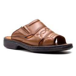 Chinelo Comfort Ransterine Masculino em Couro Cara... - Ransterine Calçados Comfort