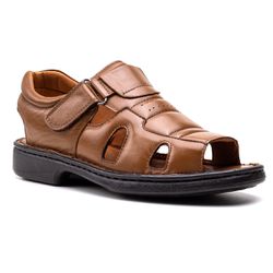 Sandália Comfort Ransterine Masculino em Couro Car... - Ransterine Calçados Comfort