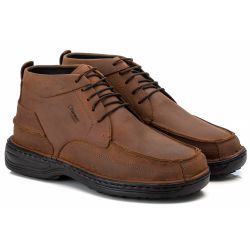 Bota Comfort Masculino Em Couro Castor - 8004 - Ransterine Calçados Comfort