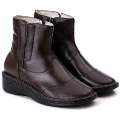 Bota Feminina Ransterine em Couro Café - F250 - Ransterine Calçados Comfort