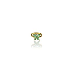 Anel Borboleta Verde Zircônia Banhado A Ouro 18k -... - RC JOIAS BY RUDI